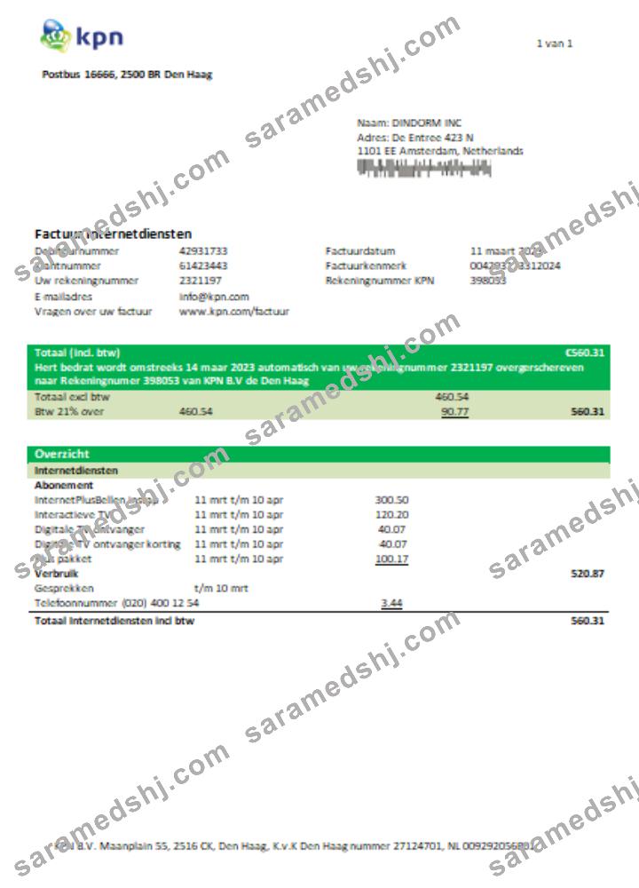 KPN utility business bill,  SCR